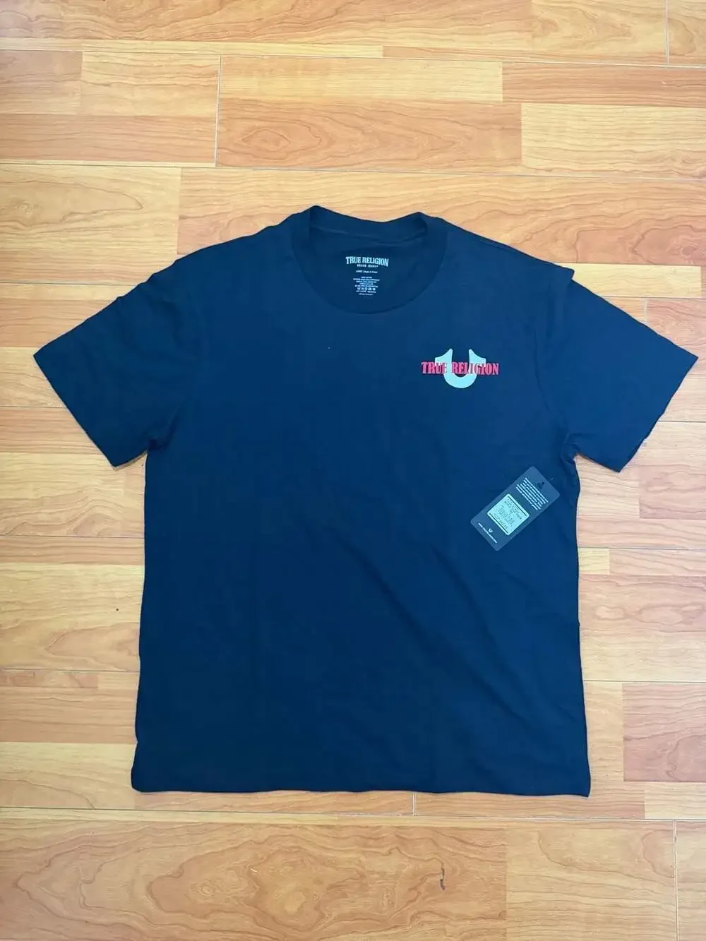 True Religion World Tour Track Tee Jet Black Size Large